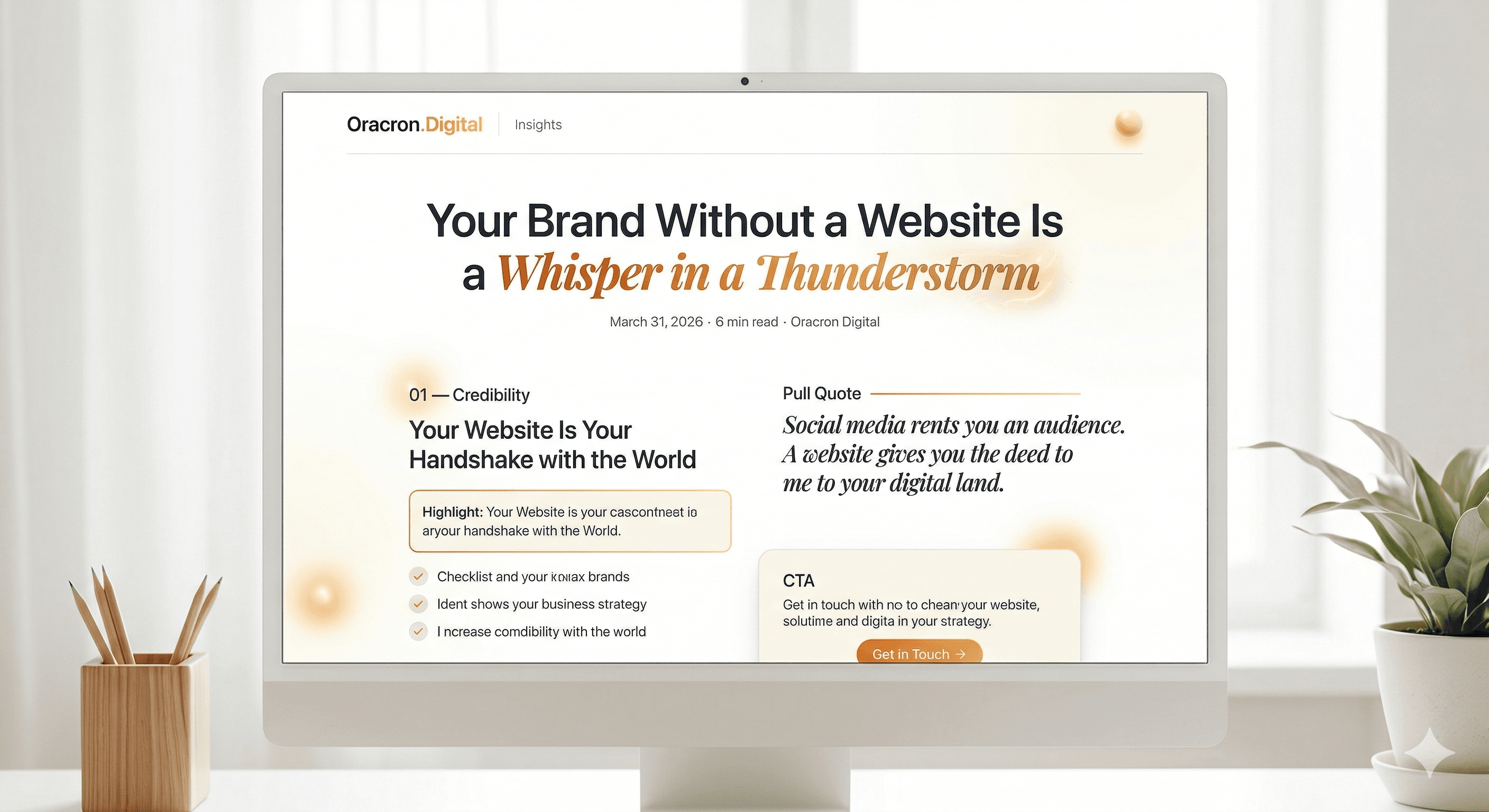 Your Brand Without a Website Is a Whisper in a Thunderstorm - Oracron Digital Blog Post