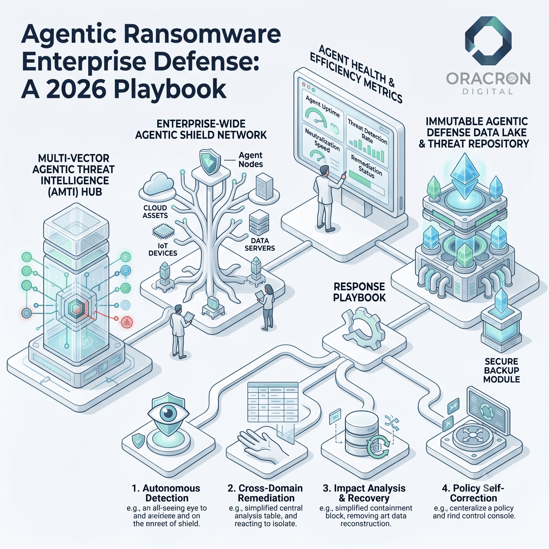 Agentic Ransomware Enterprise Defense: A 2026 Playbook Agentic Ransomware Enterprise Defense — editorial concept illustration for Oracron Digital